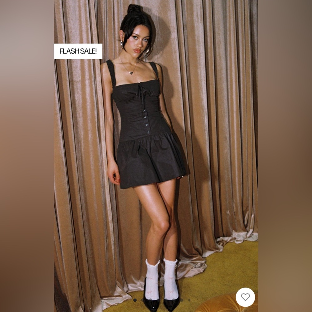 Princess Polly Black Heart Mini Dress
